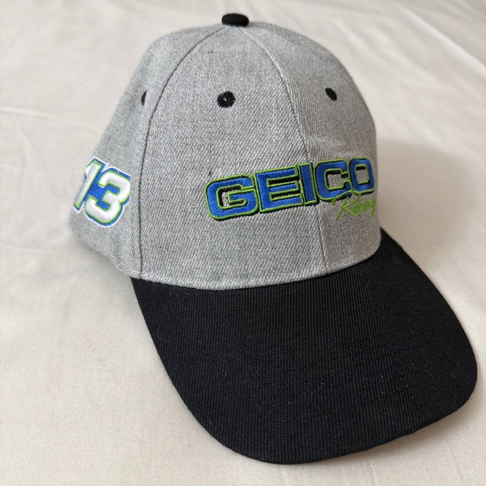 GEICO Racing Ty Dillon‎ #13 baseball hat NASCAR Snapback Cap Trucker Chevy